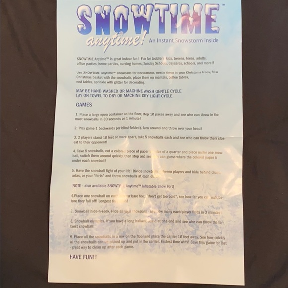 snowtime anytime indoor snowballs